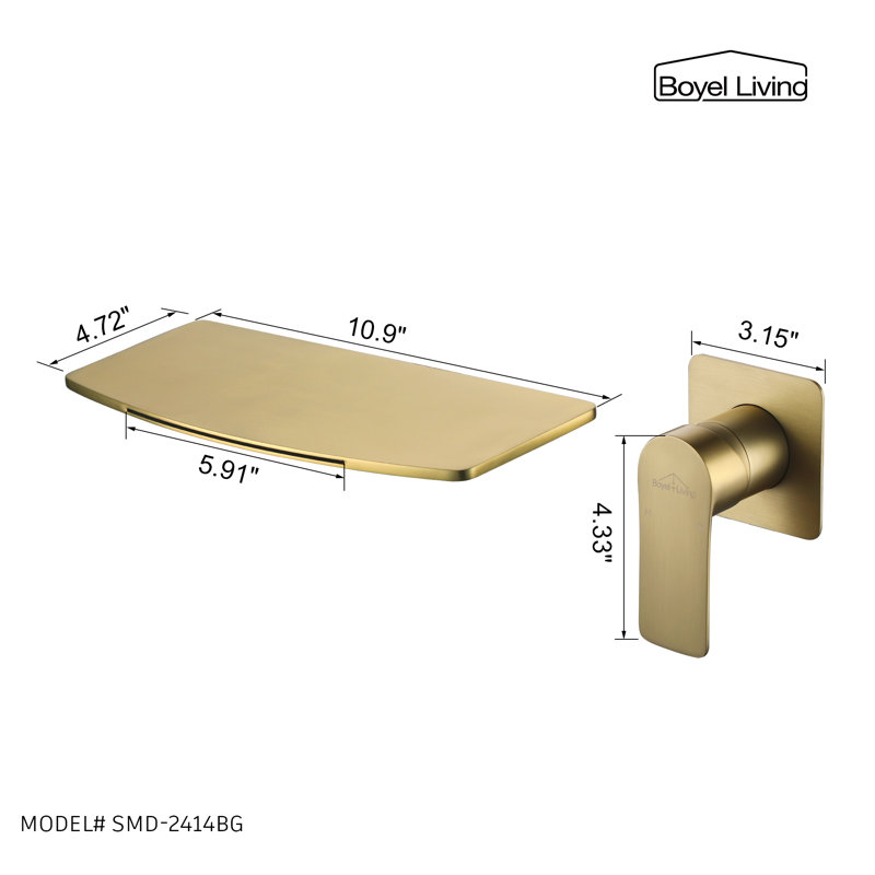 Wall Mounted Optional Single-handle Bathroom Faucet, Brush Gold