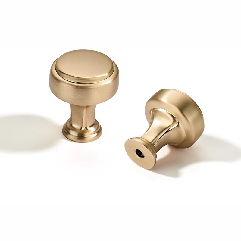 Boutons d'armoires en alliage de zinc massif - paquet de 10 quincaillerie d'armoire de cuisine en or brossé pour tiroirs, armoires et commodes