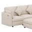 Canapé modulaire modulaire, canapé en L en forme de U avec repose-pieds mobile et 2 ports USB-117789384