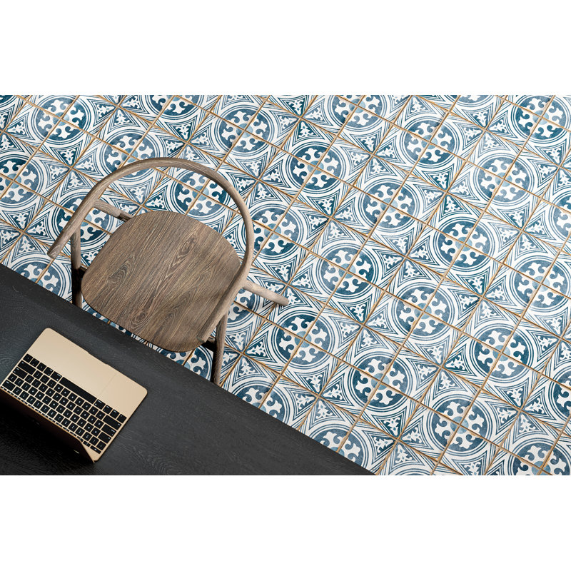 Carreau en céramique à motif de plancher 5 po x 5 po Casablanca, Anfa
