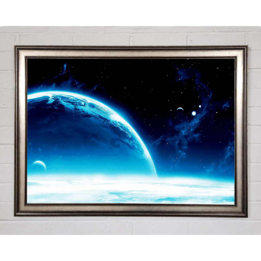 Blue Planet Horizon Gerahmter Druck Wandkunst