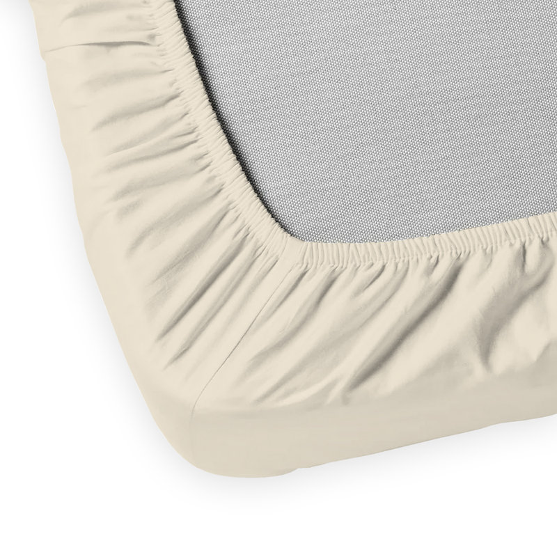 Ivory Queen Cotton Percale Fitted Sheet Set