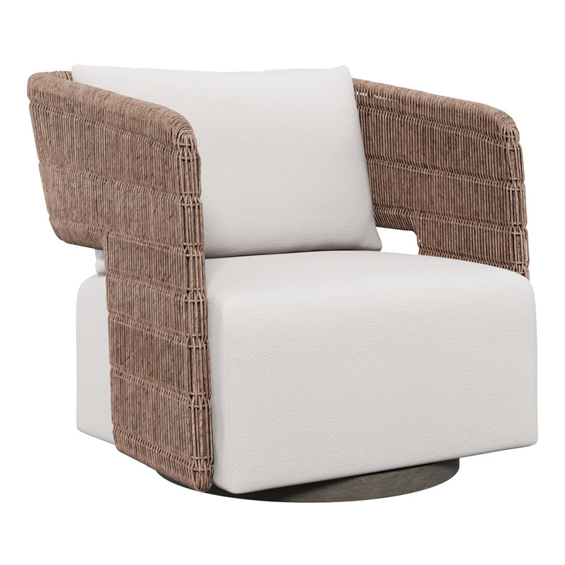 Bernhardt Maldives Outdoor Swivel Chair, Gray