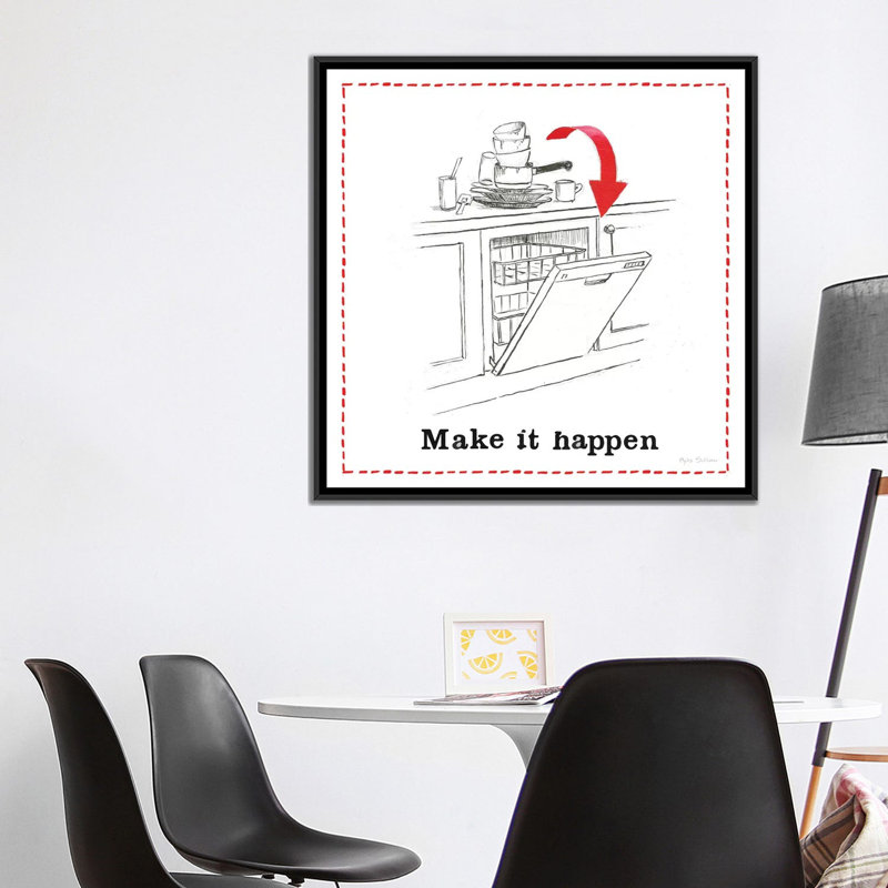 « home improvement iv », impression sur toile, H 37 po x l 37 po x P 1,5 po, Toile avec cadre noir, Pas de tapis