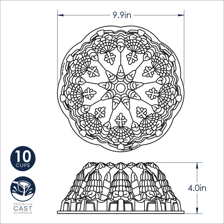 NORDIC WARE Star of David 10 Cup Cast Aluminum Nonstick Bundt Pan