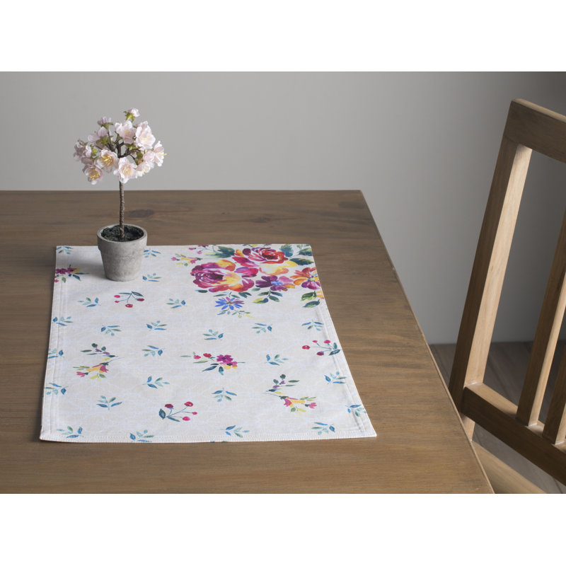 Maison d'Hermine Rose Garden 100% Cotton Placemats Set 4 - 13" x 19"