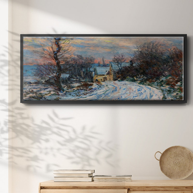 Road to Giverny in Winter, 1885 (1) - Toile encadrée, H 20 po x l 50 po