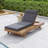 Porter Patio Acacia Wood Chaise Lounge with Adjustable Back & Tri-Fold Headrest Cushion-1743539761