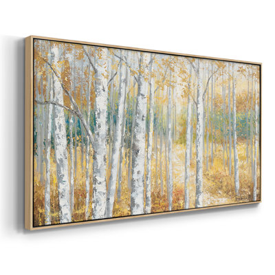 Birch Path II - Toile tendue avec châssis encadré - Prêt à être accroché