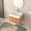 Meuble-lavabo flottant mural 24 po avec lavabo, finition, style minimaliste moderne pour salles de bain compactes, espace, contreplaqué, poignées biseautées lisses, installation rapide en bois, petit style, rebords-1379