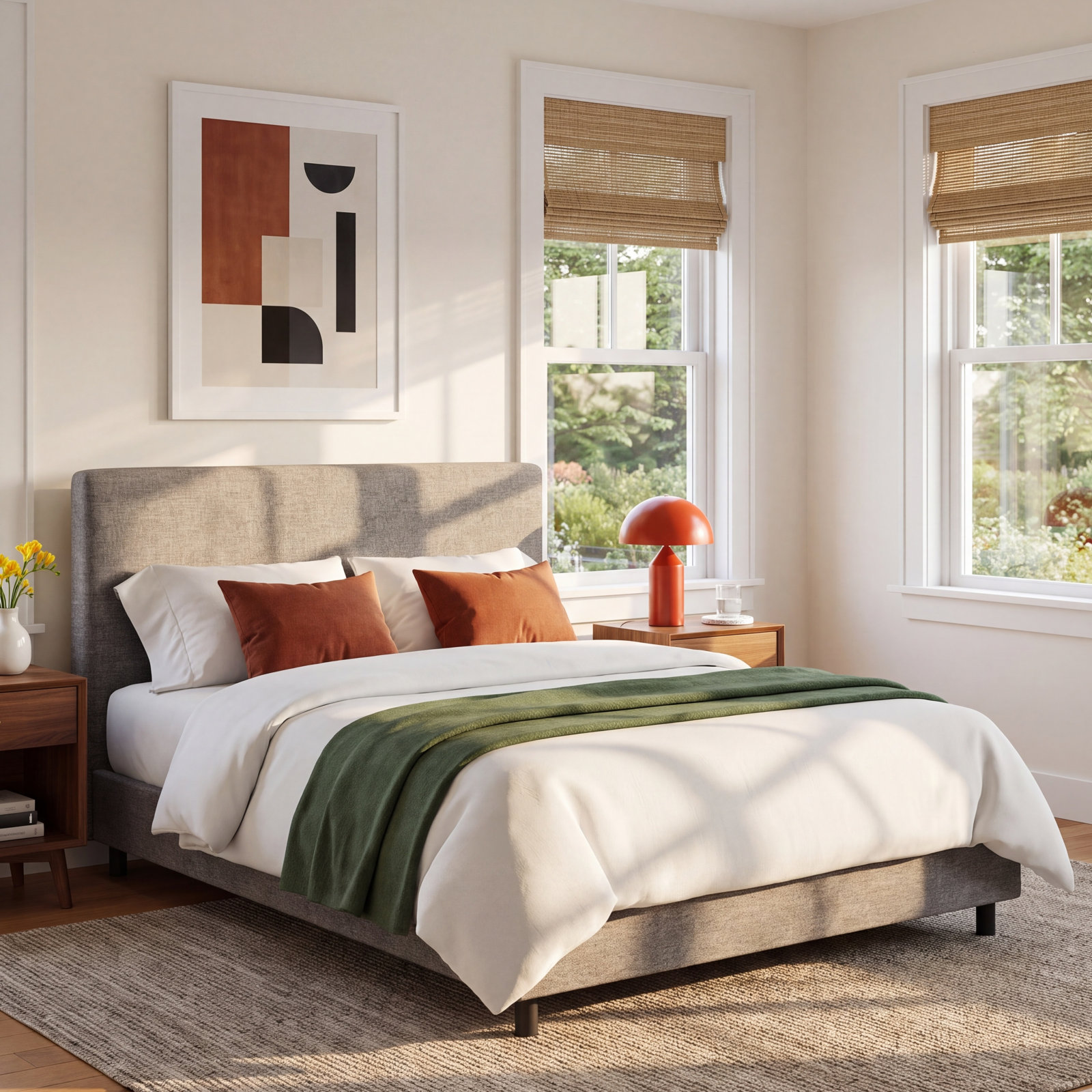 Eisley Cotton Upholstered Bed, Queen, Milsap Spray Sustain® Tweed