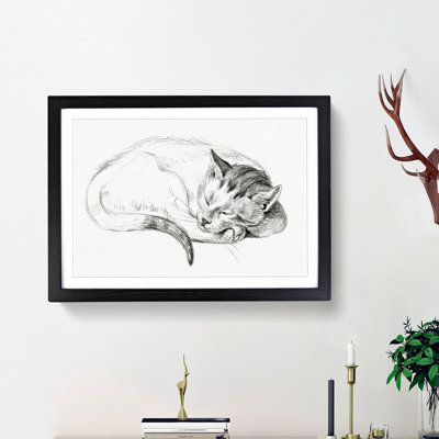 Sleeping Cat by Jean Bernard - Picture Frame Drawing Print