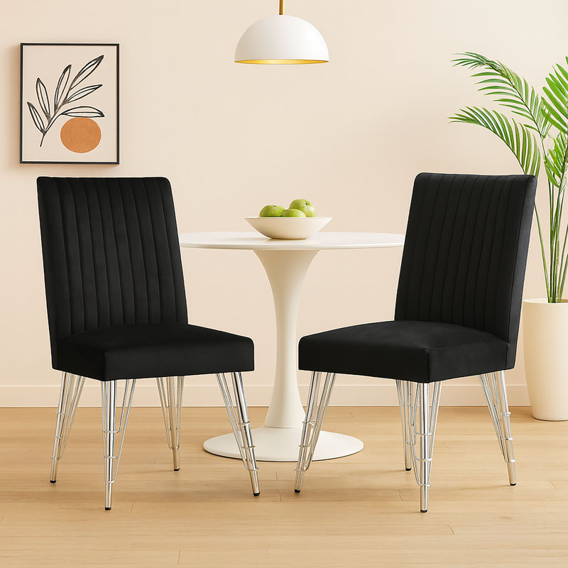 Chaise de salle à manger en bois Voigt (ensemble de 2), noir