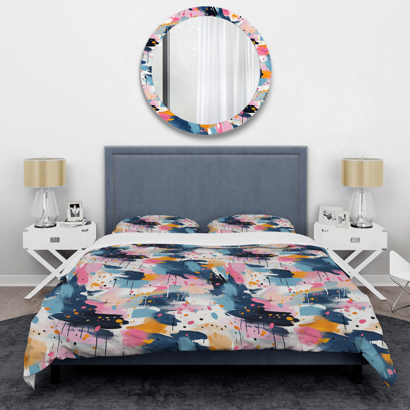 Ensemble de housse de couette Paint Stripes Playfull Harmony III, Housse de couette simple + 1 taie décorative stan