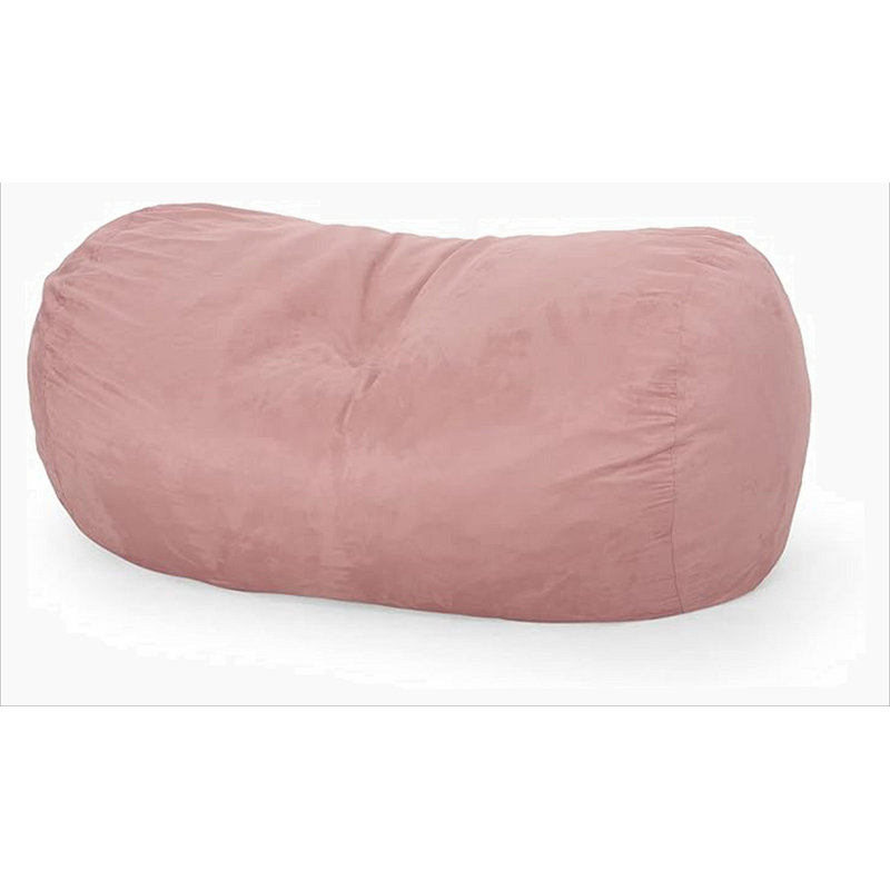Comfortable Suede Bean Bag for Relaxation and Stylish Décor, Rose Microfiber, 33" H x 70" W x 45" D