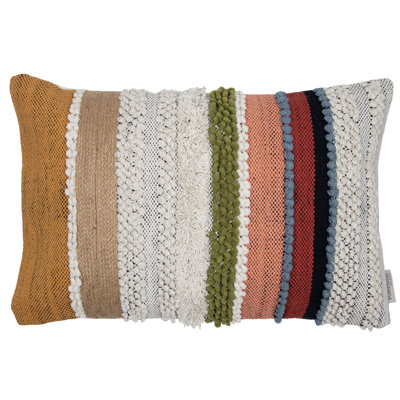 Fringed Cotton Throw Pillow