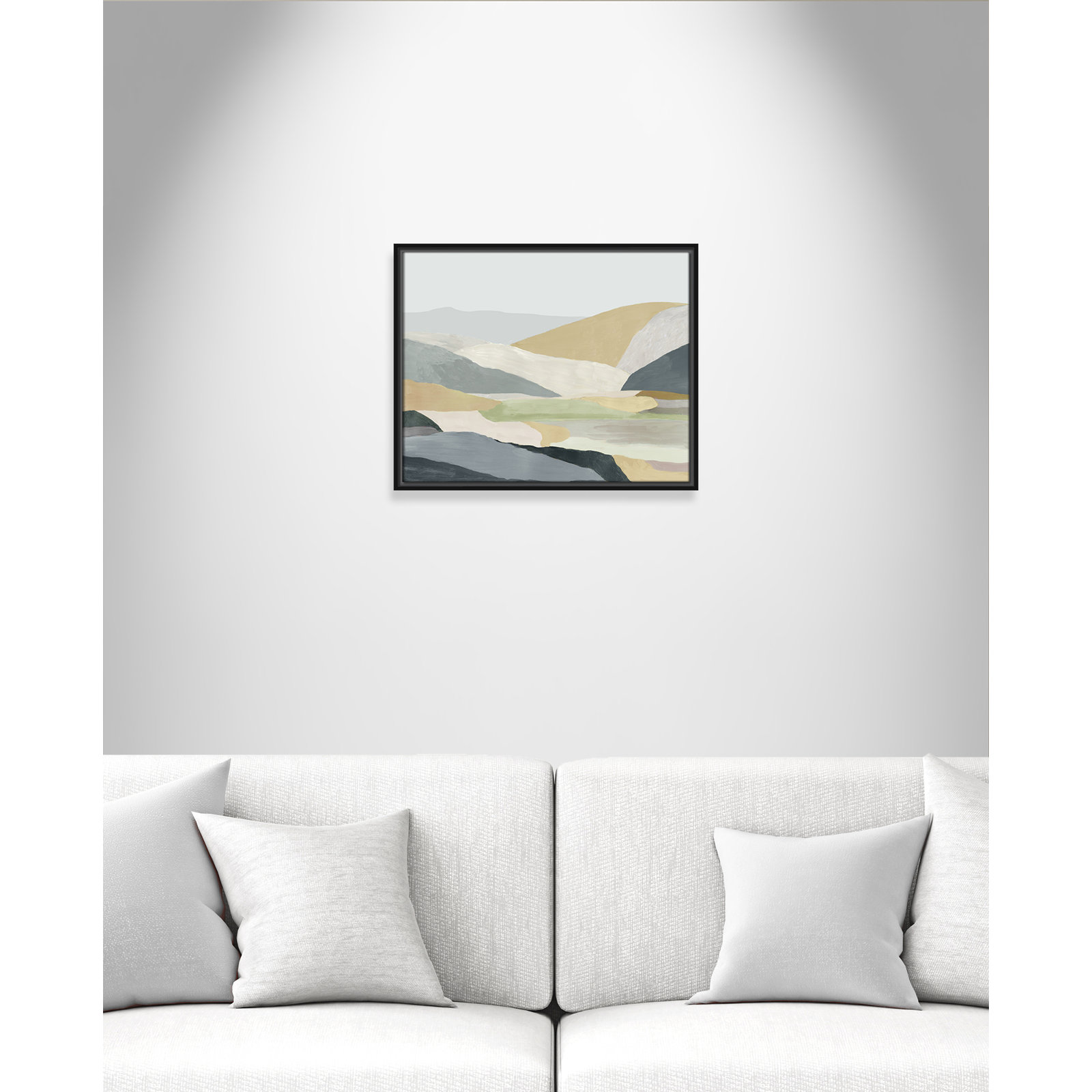 Blair "Warm Hills I" Painting, 17.5" H x 21.5" W x 2" D, Black Canvas
