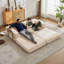 Canapé-lit convertible avec structure de forme fixe, sans assemblage requis, tissu chenille, pour le salon et la chambre à coucher, beige-564637137