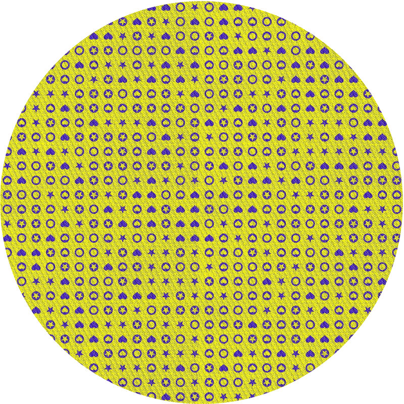 Tapis décoratif gris à motif géométrique Anqi, Rond 6 pi