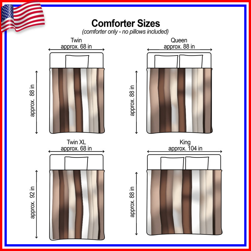 Brown Beige Vertical Stripes Comforter, King