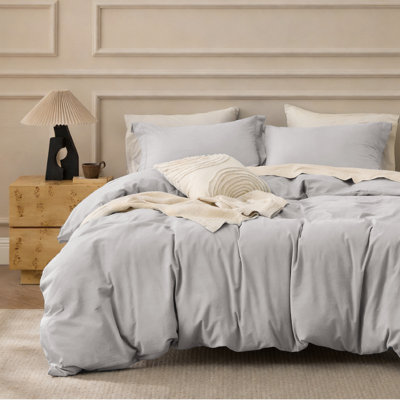 Bedsure 100% Washed Cotton Duvet Cover Set