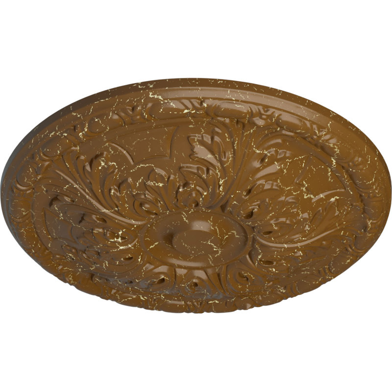 Médaillon de plafond H 15,75 po x l 15,75 po Granada, Craquelure topaze fumée