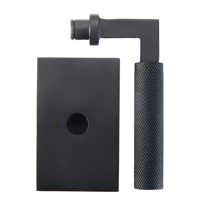 Bravura 846-8 Knurled Privacy Lever on RectangularContemporary  Rose in Matte Black