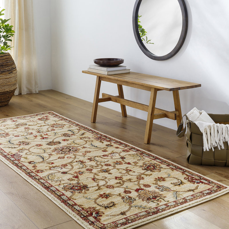 Floral and Geometric Washable Area Rug, Rectangle 122 x 165cm