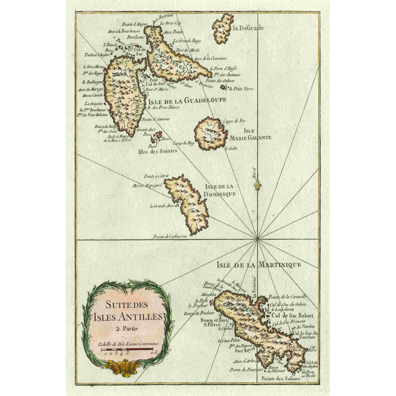 Petite carte des îles Antilles I, H 12 po x l 8 po
