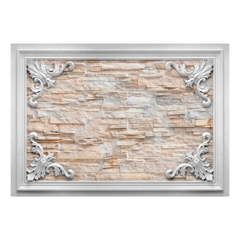 Murale brique dans un cadre Dawnta, L 82 po x l 118 po, Orange