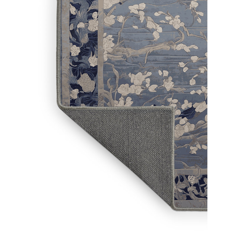 Tapis gris soyeux et moelleux, Rectangle 5 pi x 7 pi