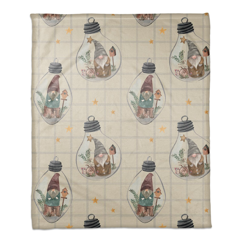 Hand Woven Throw Blanket, Cream/Gray