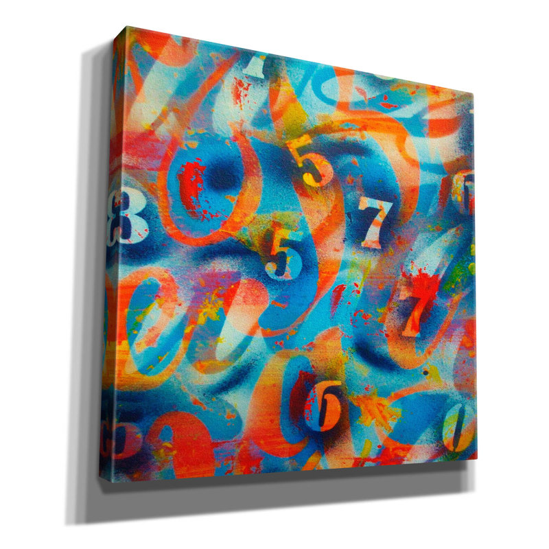 "Numéros" par Abstract Graffiti, H 12 po x l 12 po x P 0,75 po
