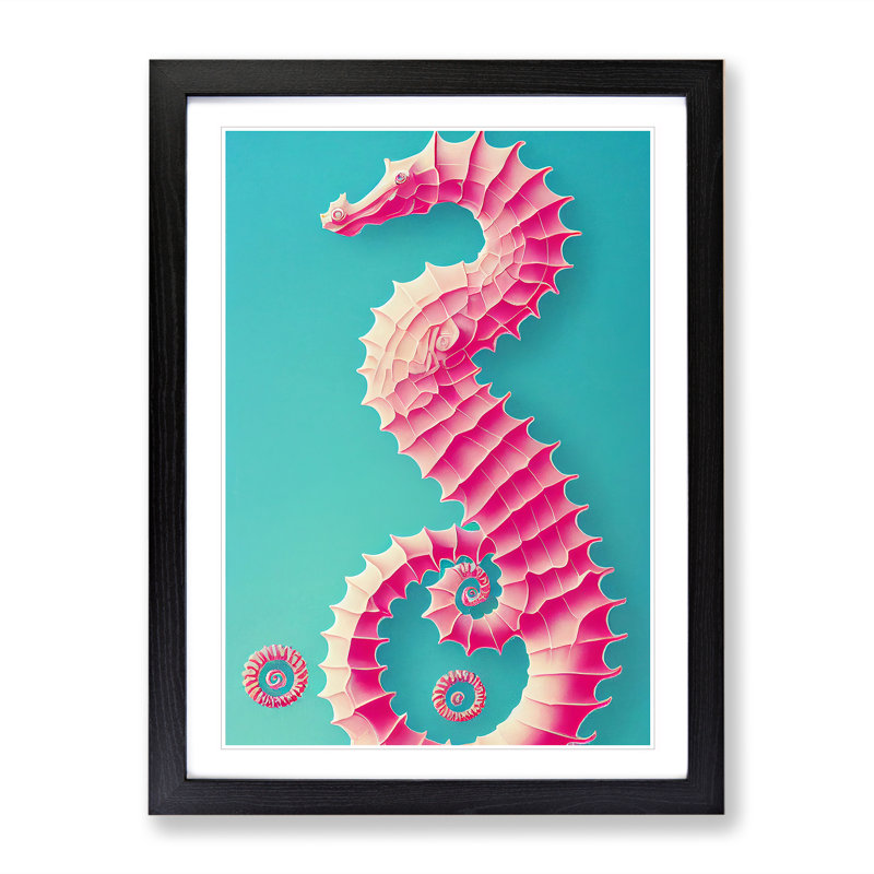 Mesmerising Seahorse - Framed Print, Black, 34cm H x 25cm W