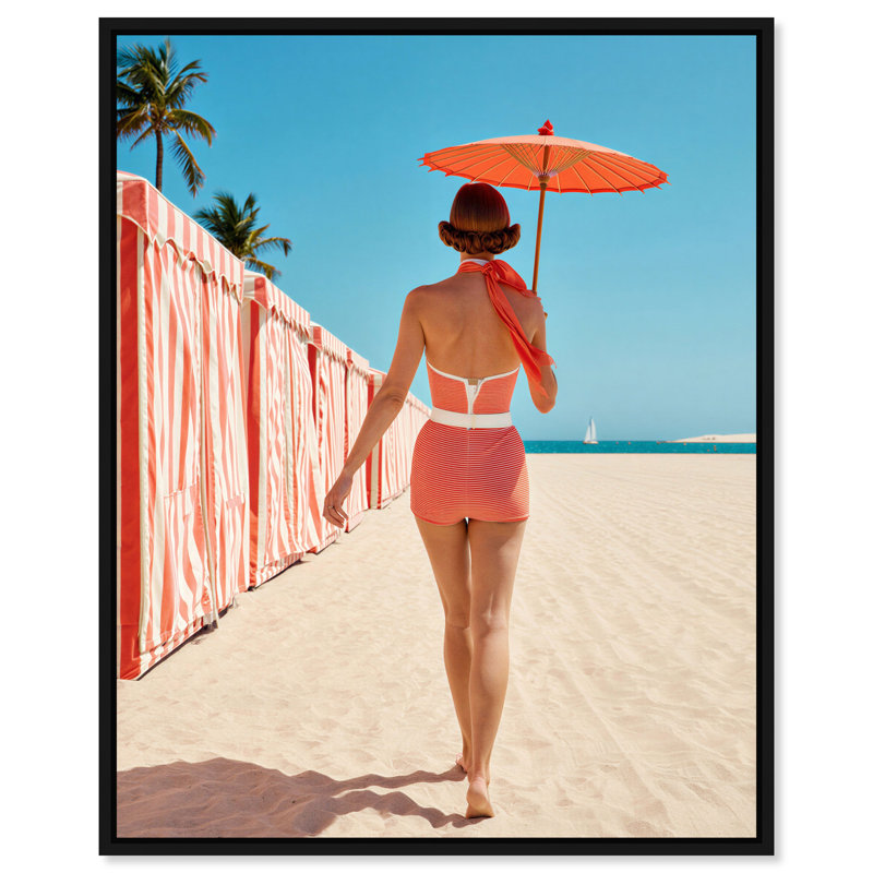 Beachside Bliss III Canvas Landscape & Nature Print by Oliver Gal, Black Frame, 16 x 20, 31"H x 37"W, Black Floater Frame