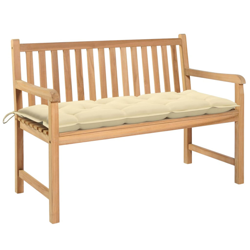 Banc de jardin en teck Jolette, Crème