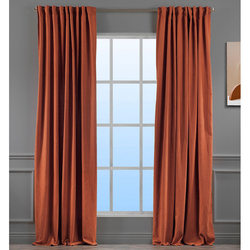 Blackout Thermal with Liner Extra Long & Extra Wide Decorative Curtain Single Panel, 140cm Width x 145cm Drop, Light Green