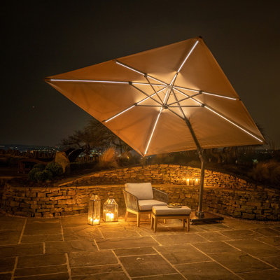 Aariyana 3m LED Lighting Square Parasol