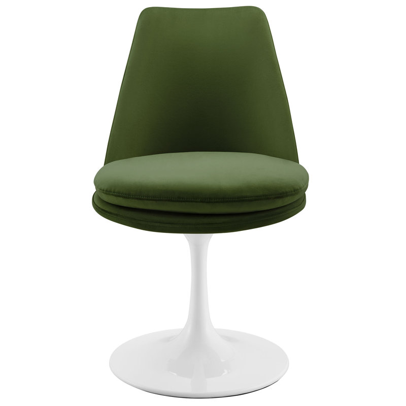 Lippa Upholstered Swivel Dining Chair, 91 cm H x 61 cm W, White