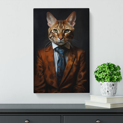 Bengal Cat In A Suit Painting No.2 - Print