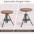 19.7" Round Pub Table Height Adjustable With 360 Swivel Solid Wood Tabletop For Dining Bistro Cafe Home Bar, Rustic Brown
