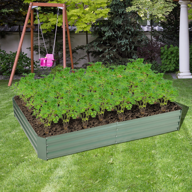 Galvanized Steel Raised Garden Bed, 8 Ft x 4 Ft