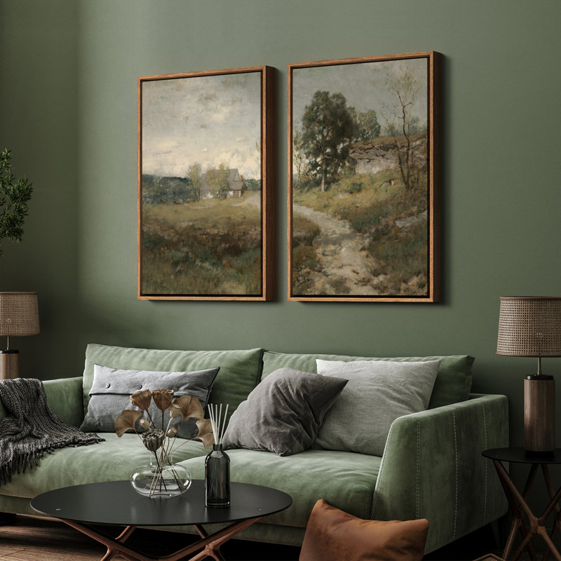 Art mural encadré rétro antique classique pour chambre à coucher, Naturel, H 24 po x l 16 po