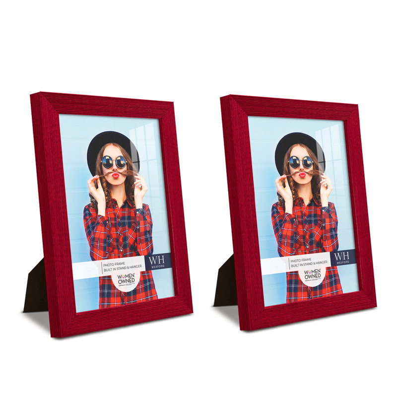 Wood Picture Frame - Set of 2, Red, 6" x 8"