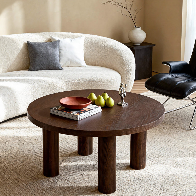 Darthie Solid Wood Round Coffee Table 