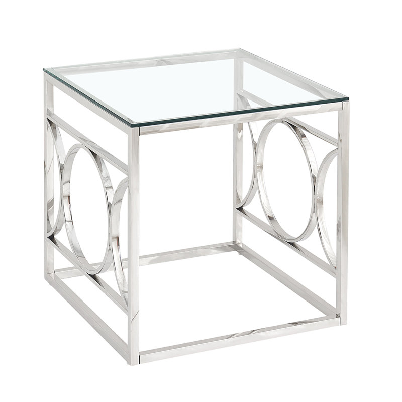 Asai Glass Top Frame End Table