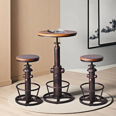 Jermeshia 2 - Person Pine Pedestal Dining Set