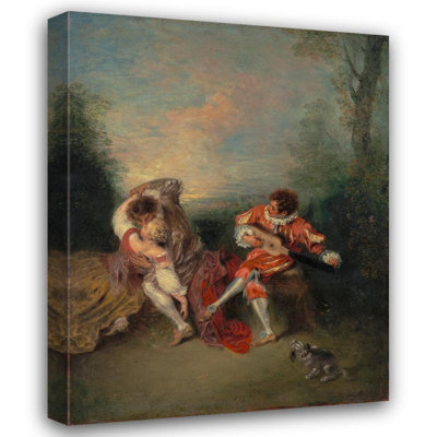 "The Surprise" by  Jean-Antoine Watteau - Gallery Wrap Canvas Wall Art
