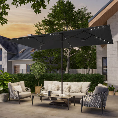 Parasol de terrasse à double face 11x7Ft