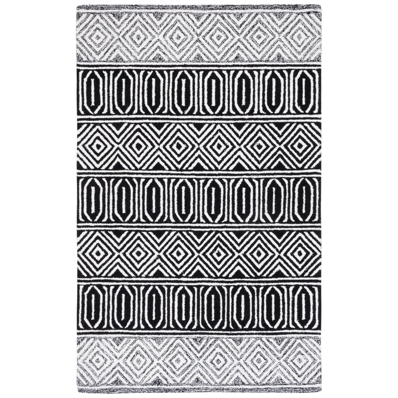 Haruno Hand Tufted Performance Geometric Rug, Rectangle 5' x 8'
